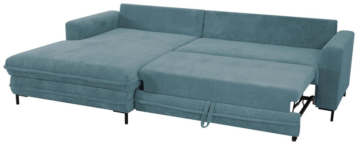 Ecksofa Armilla Blau S: 174x272 cm - Blau/Schwarz, Design, Textil (174/272cm) - MID.YOU