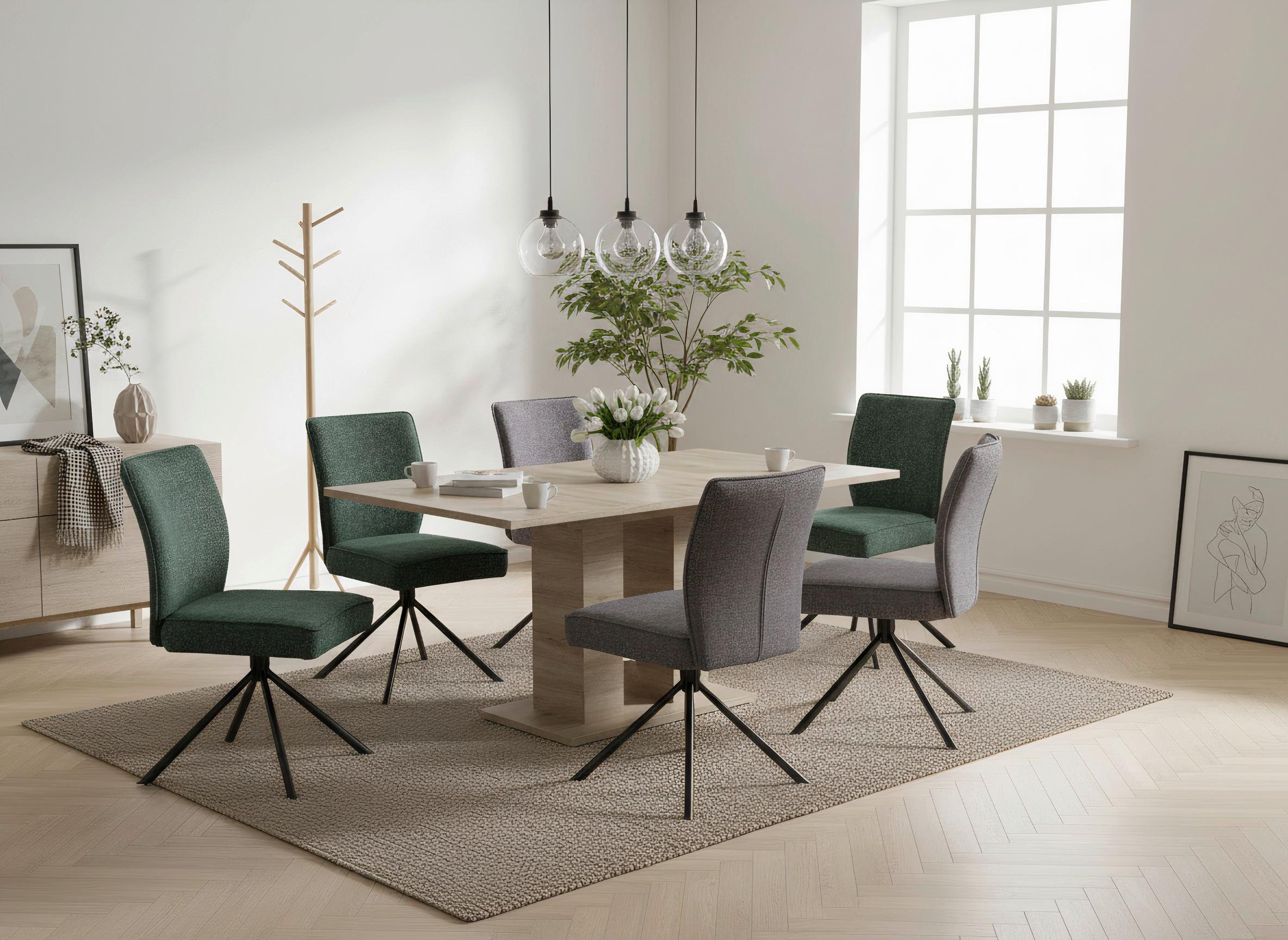 Stuhl Ellen Webstoff grün, B: 49 cm
