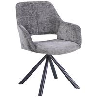 Stolička s podrúčkami Bello sivá/čierna - čierna/sivá, Modern, kov/textil (66/85/66cm) - Mömax