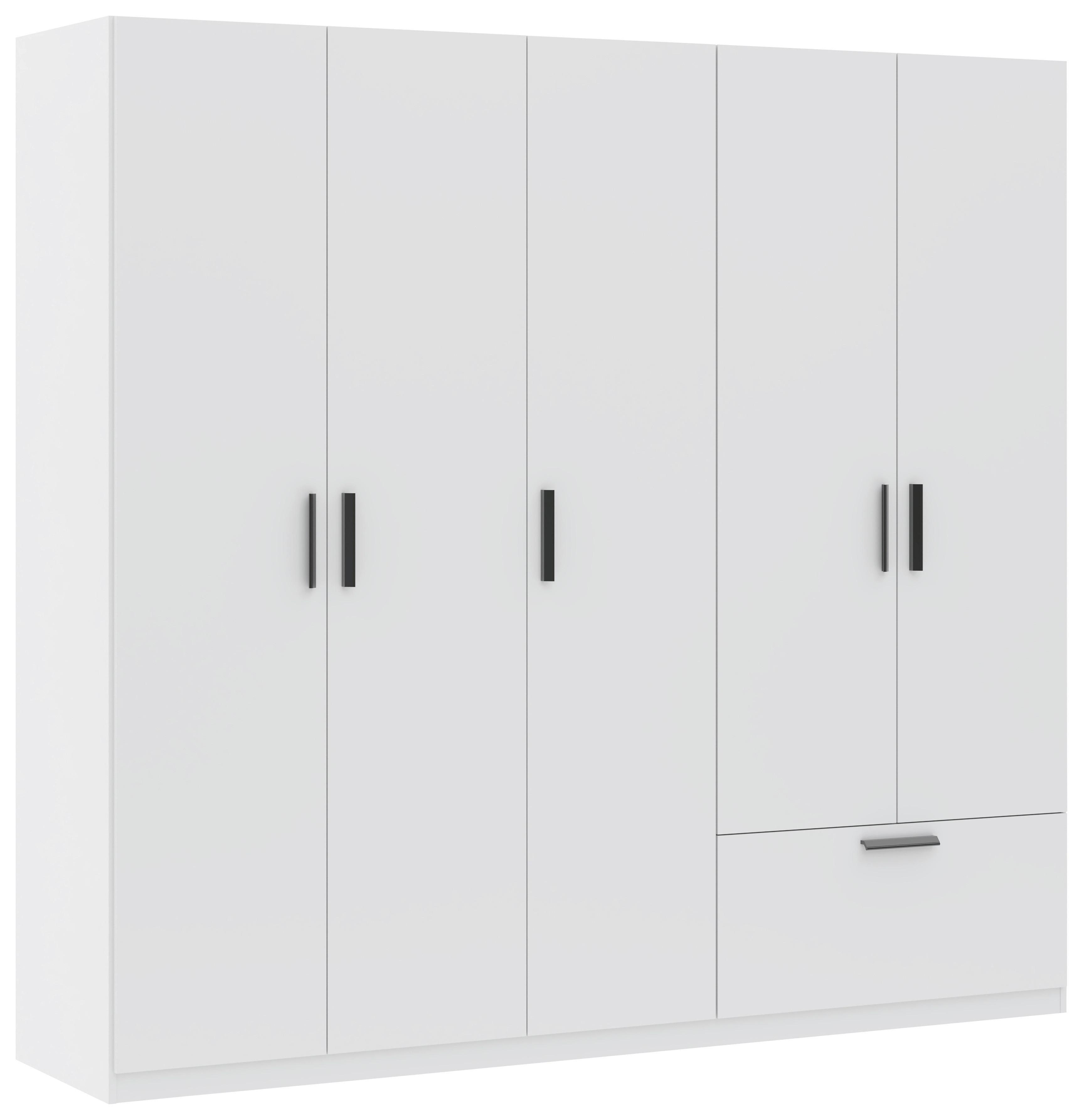 SKRIŇA S OTOČNÝMI DVERAMI MILOS 5T1S - čierna/biela, Modern, kompozitné drevo/plast (225/210/54cm)
