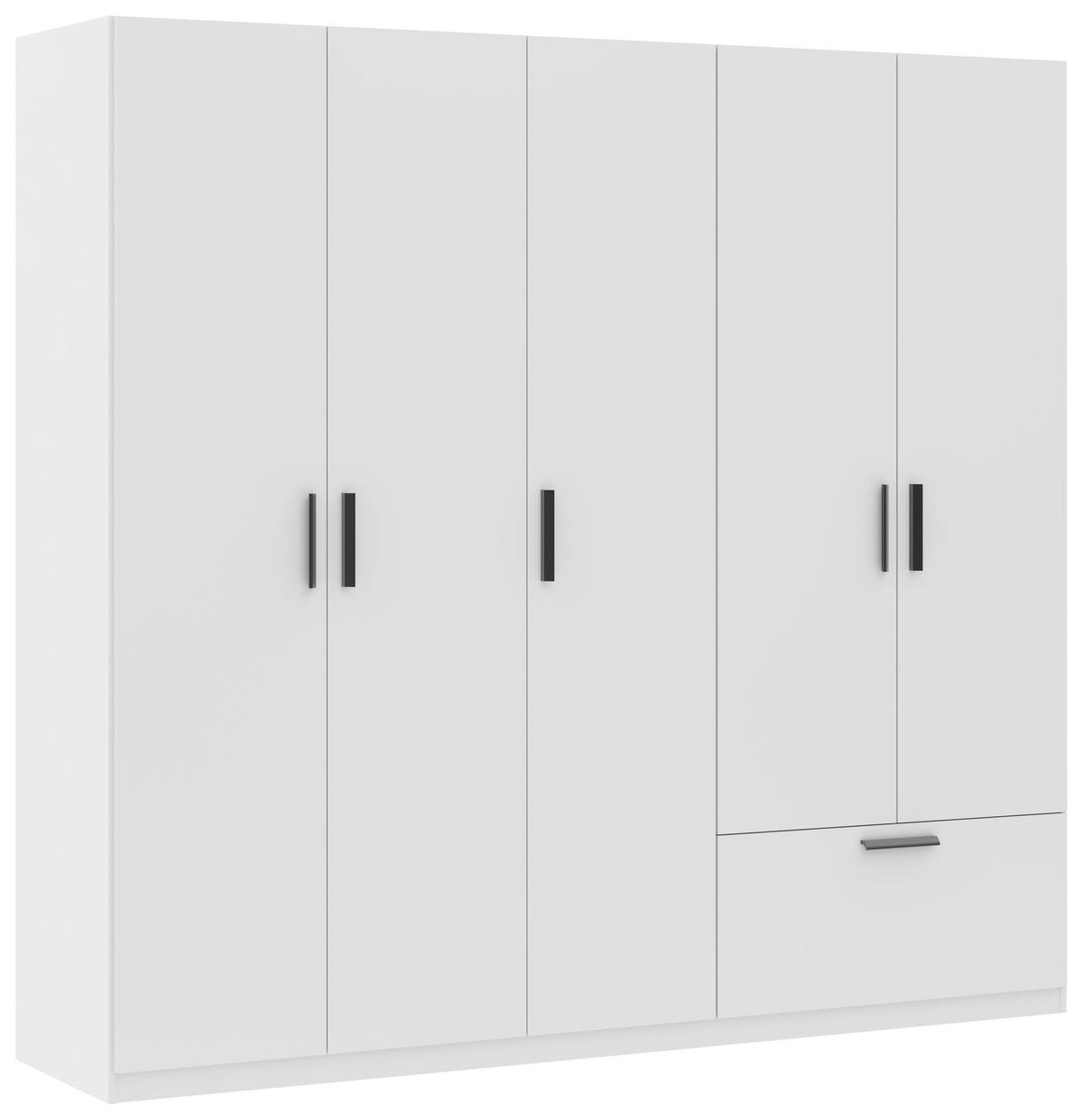 SKRIŇA S OTOČNÝMI DVERAMI MILOS 5T1S - čierna/biela, Modern, kompozitné drevo/plast (225/210/54cm)