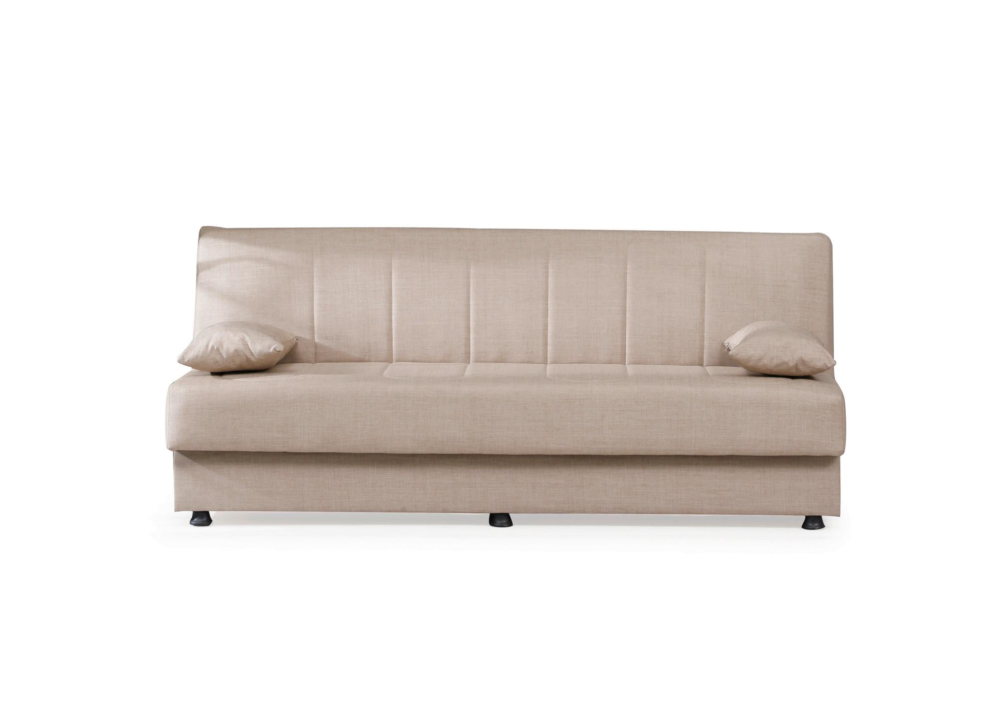 3-Sitzer-Sofa Ege Mit Schlaffunktion Beige - Beige/Schwarz, Design, Textil (190/82/82cm) - Livetastic