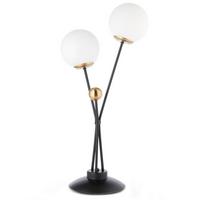 Tischleuchte Billo Schwarz Goldfarben Weiß Hg - Weiß Hochglanz/Goldfarben, Basics, Kunststoff/Metall (35/21/68cm)