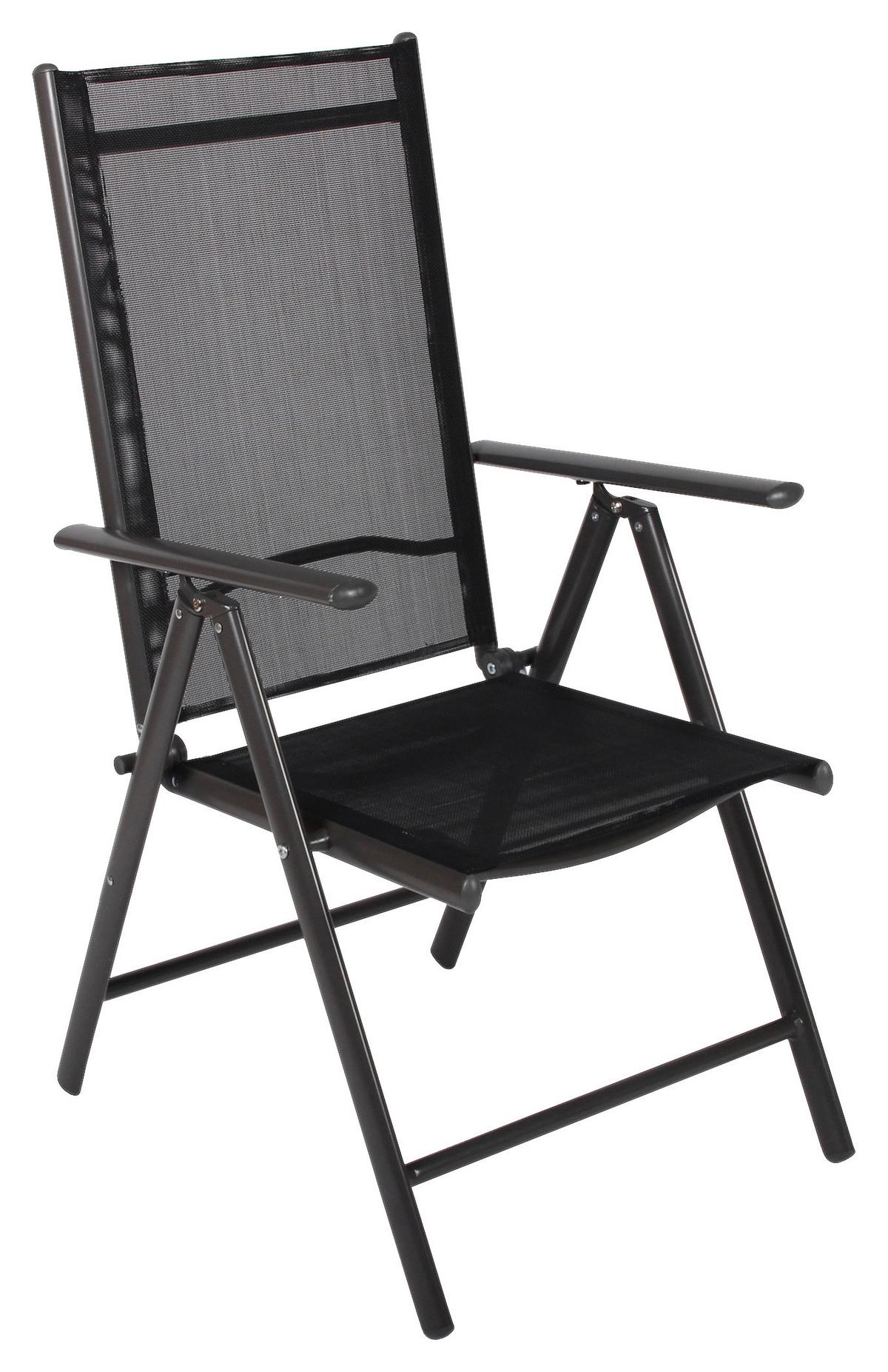 Gartensessel Klappbar Anthrazit - Anthrazit, Basics, Textil/Metall (56/105/65cm) - MID.YOU
