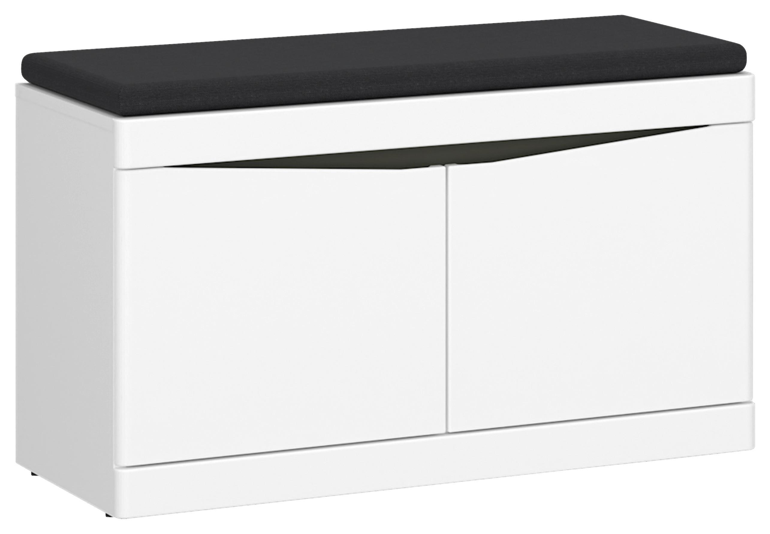 Garderobenbank Turino Neo Alpinweiss B: 86 Cm - Dunkelgrau/Weiß, MODERN, Holzwerkstoff (86/49/39,9cm)