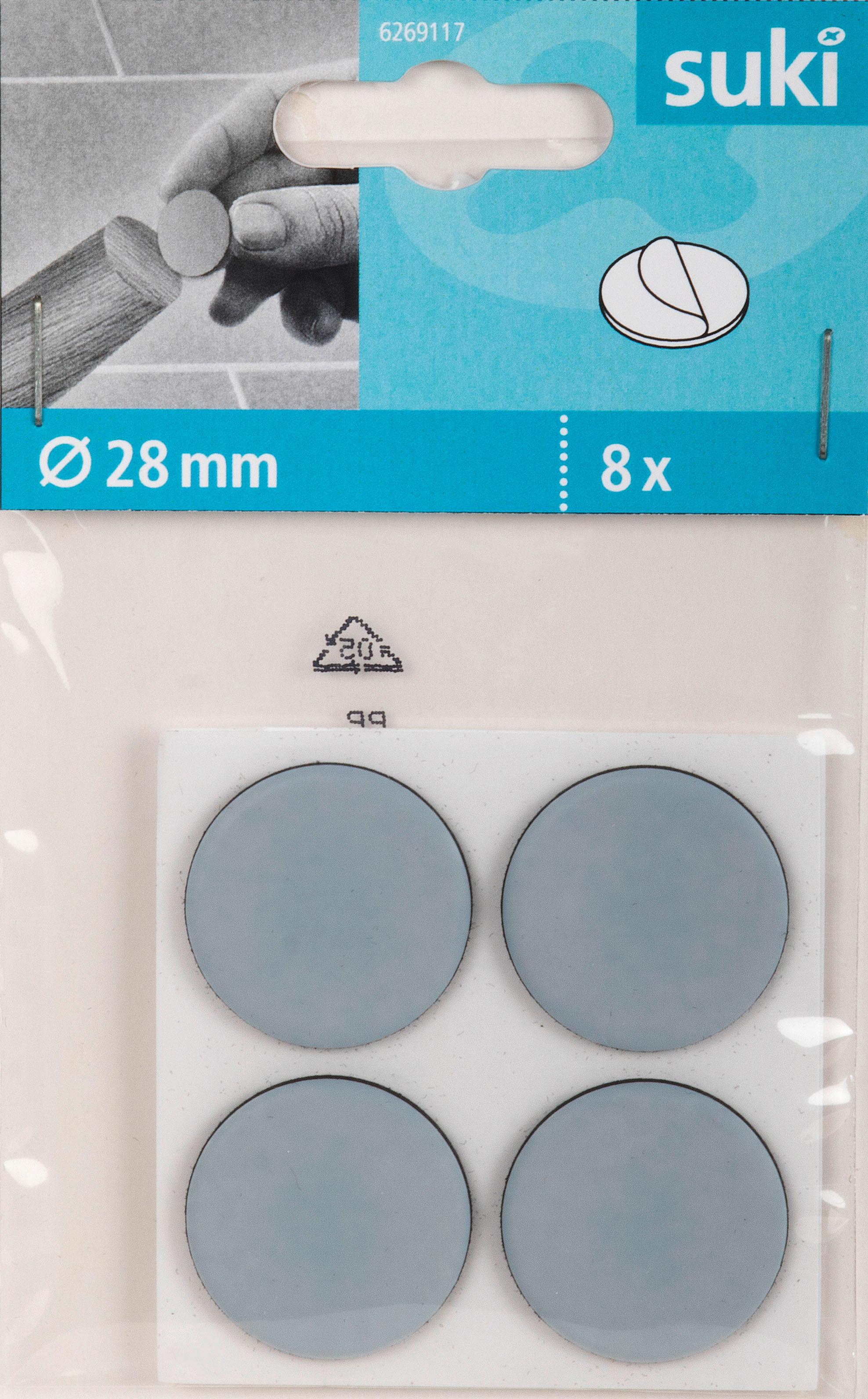 Bútorláb 28mm 8db - szürke, műanyag (2,8/0,15cm) - Suki