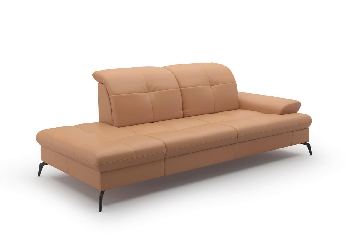 Récamiere Amica E, Cappuccino B: 231 Cm - Schwarz/Cappuccino, KONVENTIONELL, Leder/Textil (231/90/122cm) - Sit & More