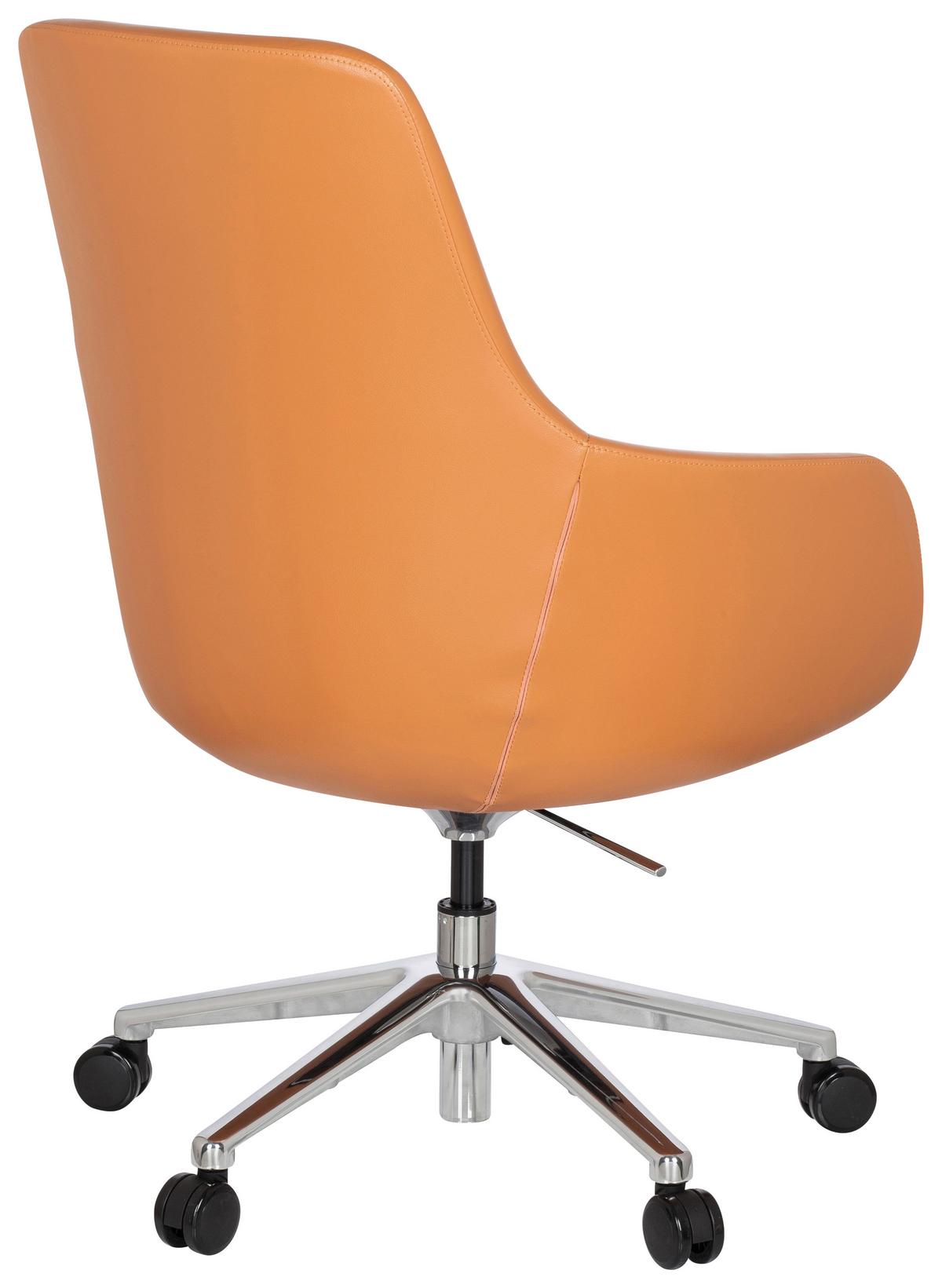 Bürostuhl Bareno Mit Armstützen Orange - Alufarben/Orange, MODERN, Leder/Kunststoff (65/104/54cm) - MID.YOU
