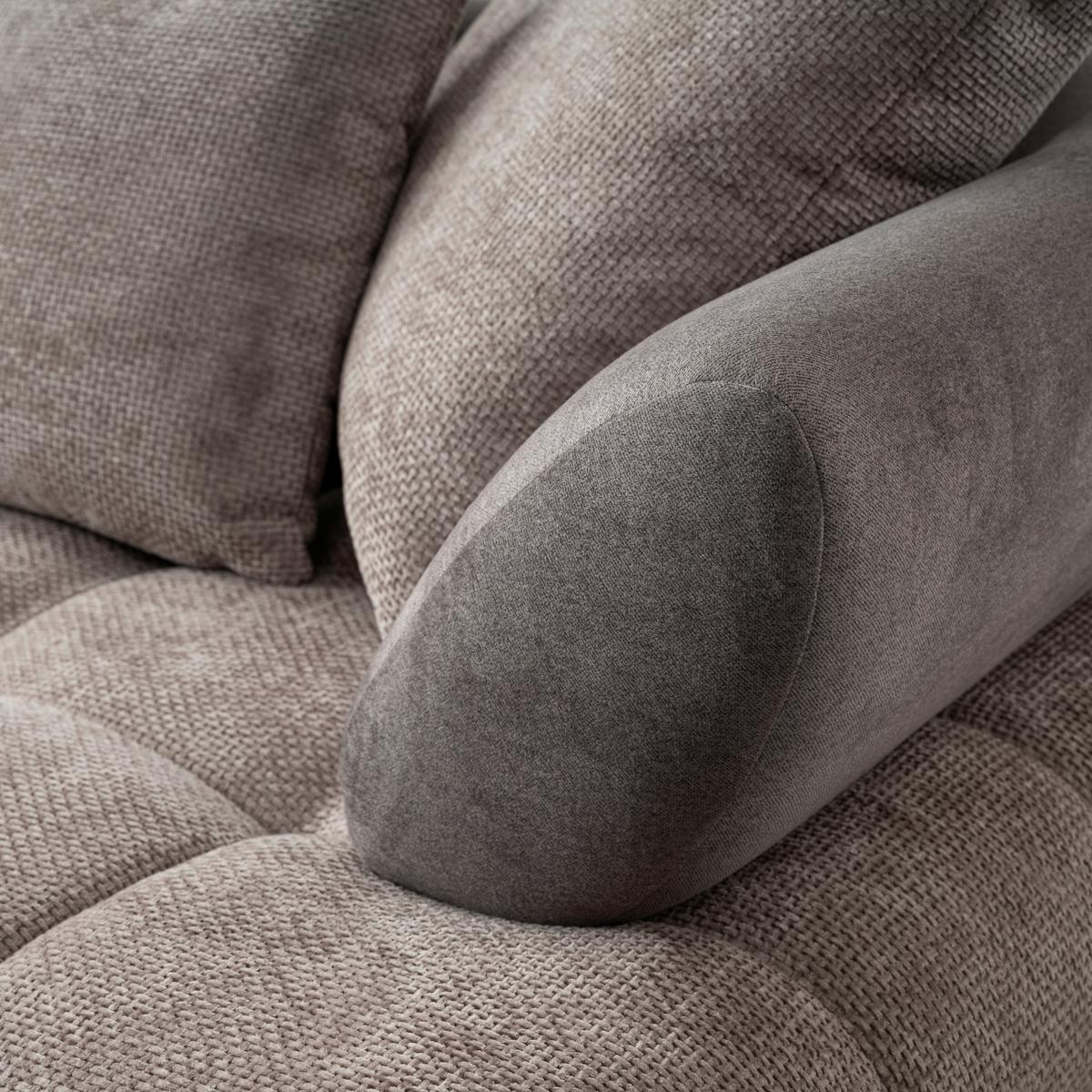 ECKSOFA LARGO N Taupe S: 184x262 cm - Taupe/Schwarz, MODERN, Textil (184/262cm) - MID.YOU