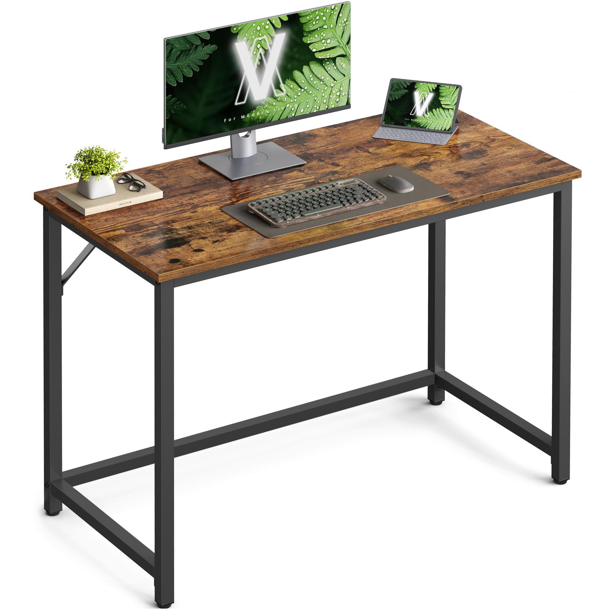 Computertisch Schwarz, Dunkelbraun B: 100 Cm - Dunkelbraun/Schwarz, Trend, Holzwerkstoff/Metall (100/75,5/50cm) - MID.YOU