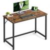 Computertisch Schwarz, Dunkelbraun B: 100 Cm - Dunkelbraun/Schwarz, Trend, Holzwerkstoff/Metall (100/75,5/50cm) - MID.YOU