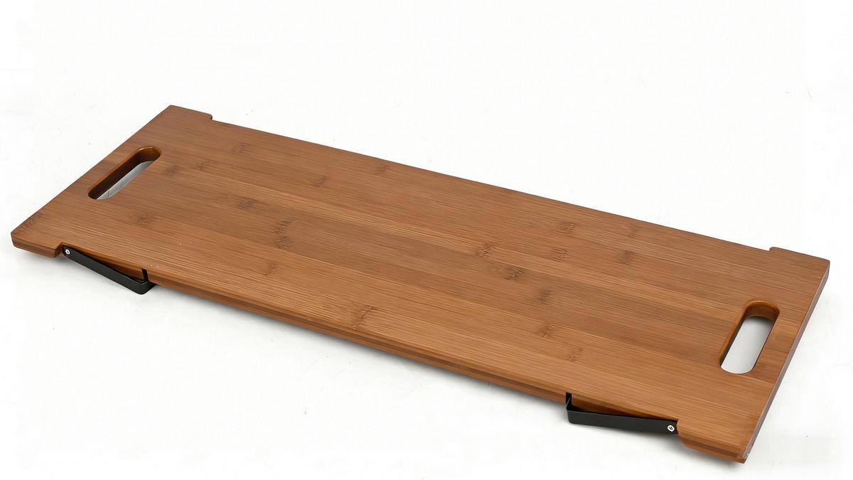 Tablett Till aus Bambus L: 66 cm - Naturfarben, MODERN, Holz/Metall (66/25/1,8cm) - James Wood