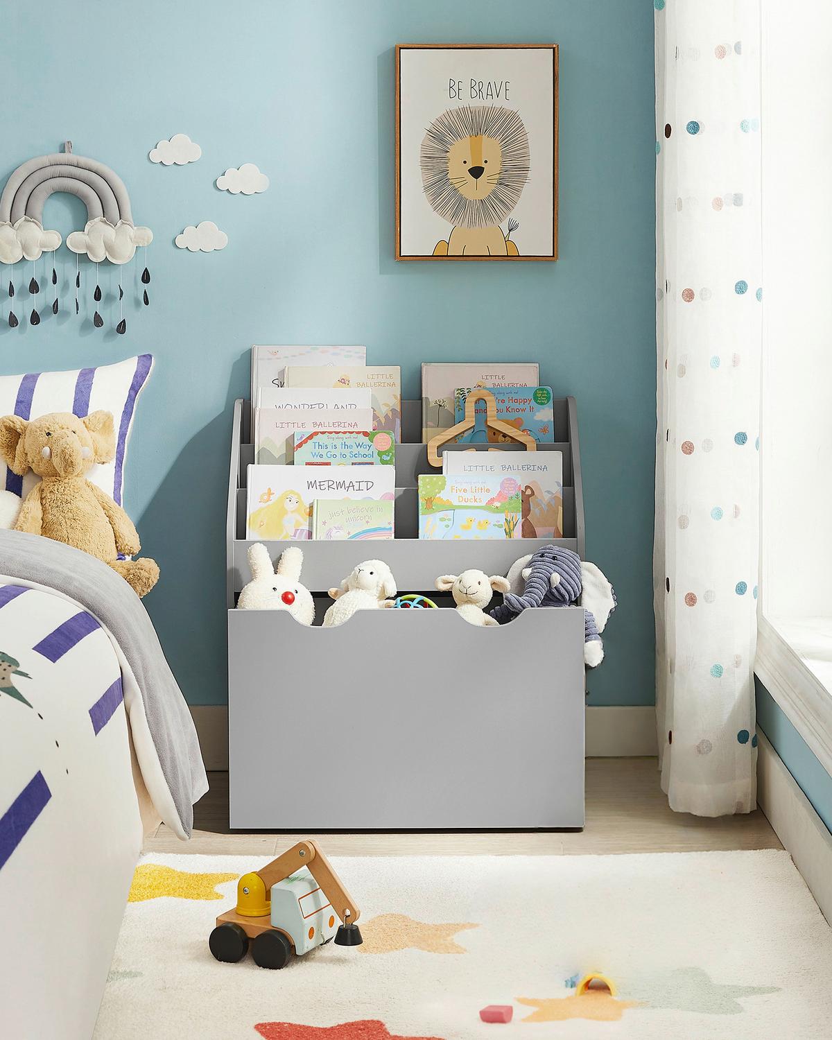Kinderregal Toy Storage Shelf Grau B: 62,5 cm - Grau, MODERN, Holzwerkstoff (62,5/70/29,5cm) - MID.YOU