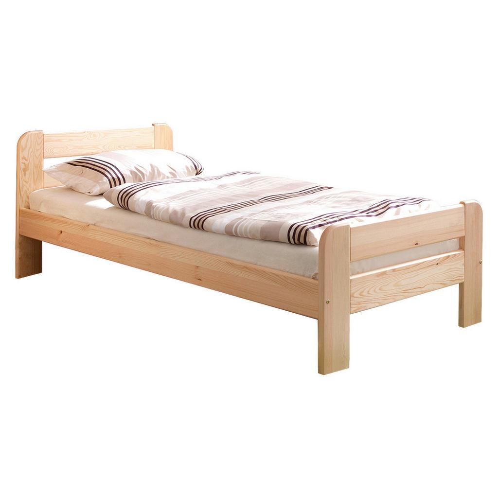 Bett Echtholz massiv 90x200 cm Bert, Kiefer natur