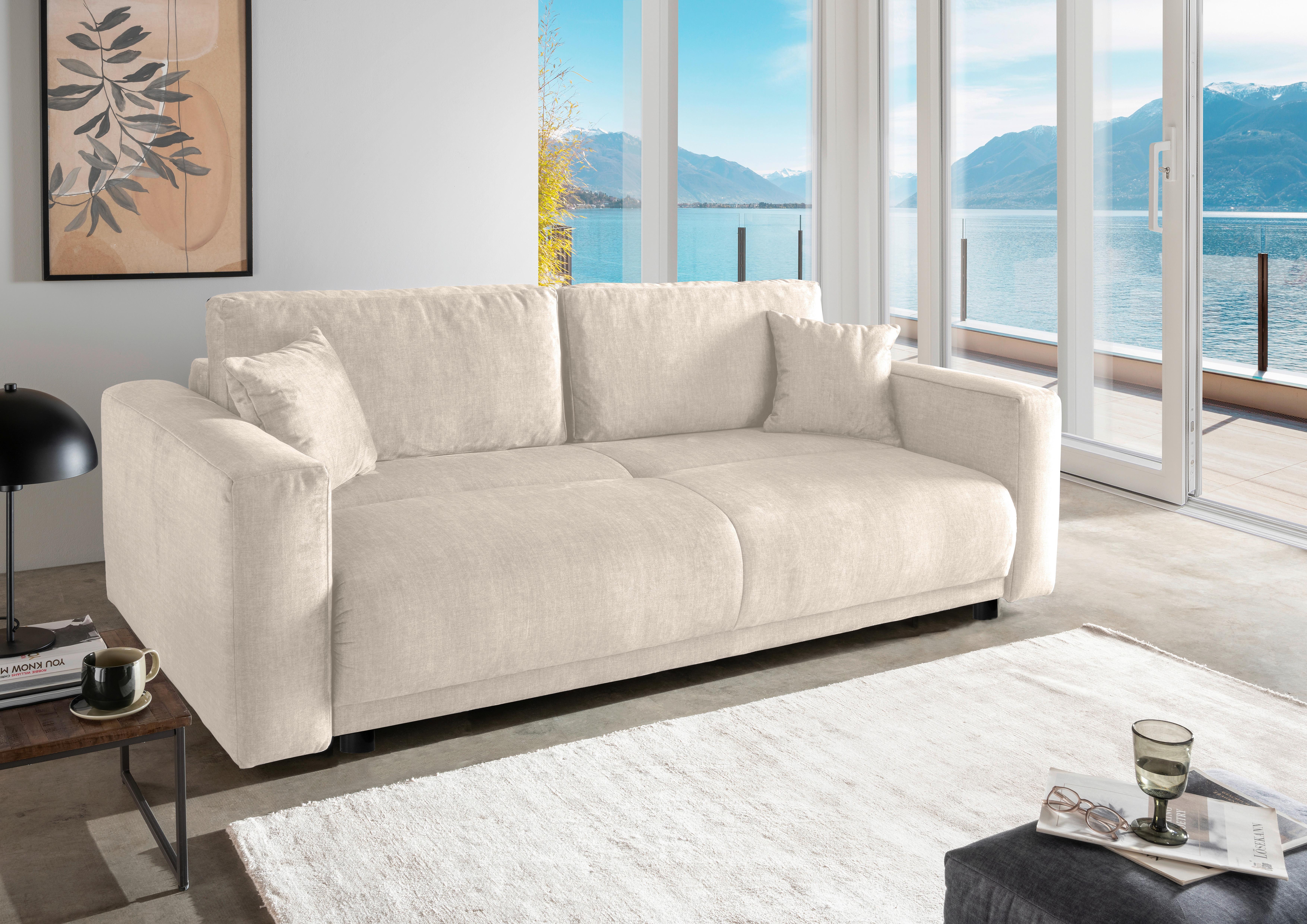 Schlafsofa Longo, Creme B: 245 cm