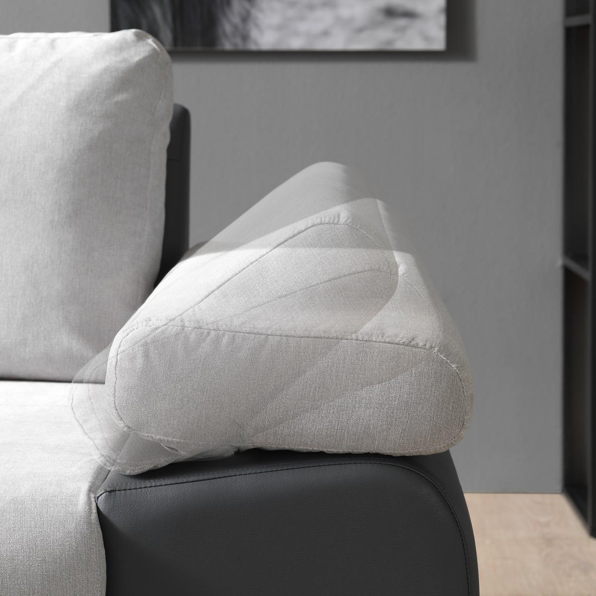 Sarokgarnitúra Joy I - világosszürke/barna, Design, textil (175/85/271cm)