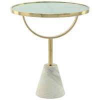 Beistelltisch Rocio 100 Weiss - Design, Glas/Stein (46/54cm) - Kayoom