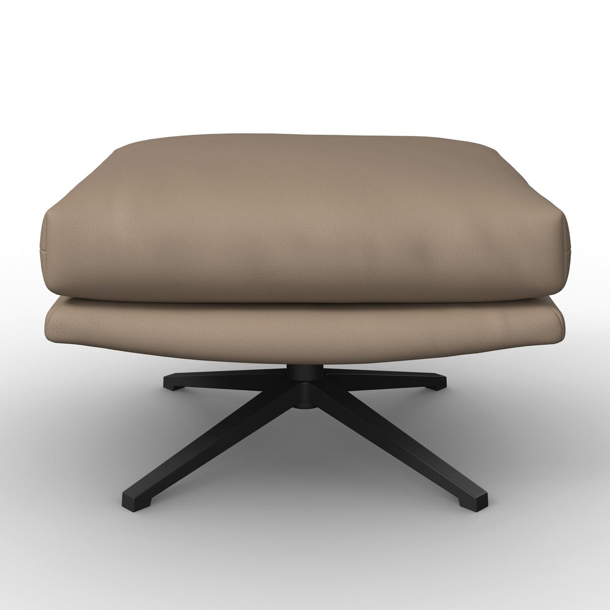 Relaxační křeslo ANDREA, světle hnědá, s taburetem - černá/světle hnědá, Moderní, kov/dřevo (82/105/80cm) - Bessagi Home