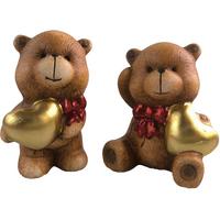 Dekobär Sunni - Rot/Goldfarben, KONVENTIONELL, Keramik (7/7,5/12cm) - Luca Bessoni