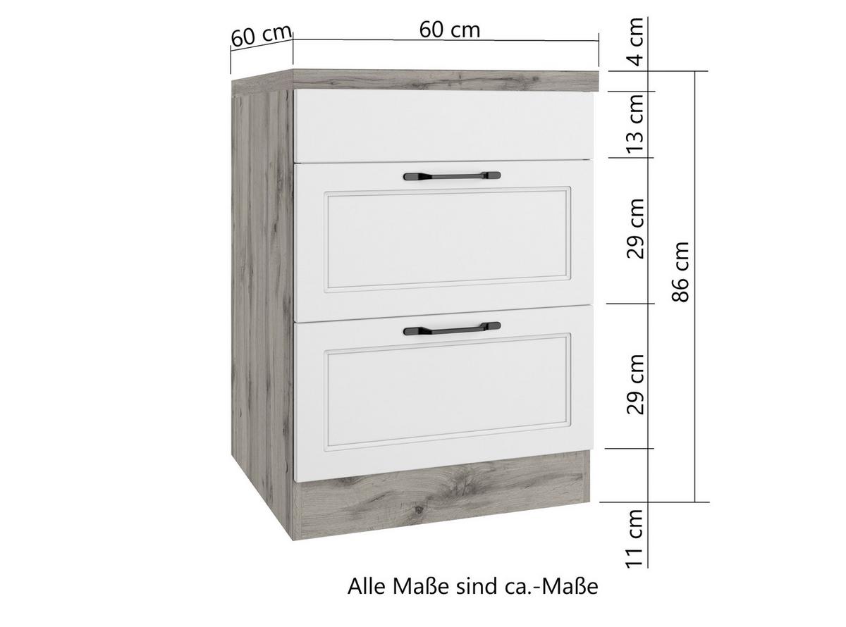 Kochfeldumbauschrank Meran B: 60 cm Grau/Eiche Dekor - Eiche Wotan/Grau, LIFESTYLE, Holzwerkstoff (60/86/60cm) - Held