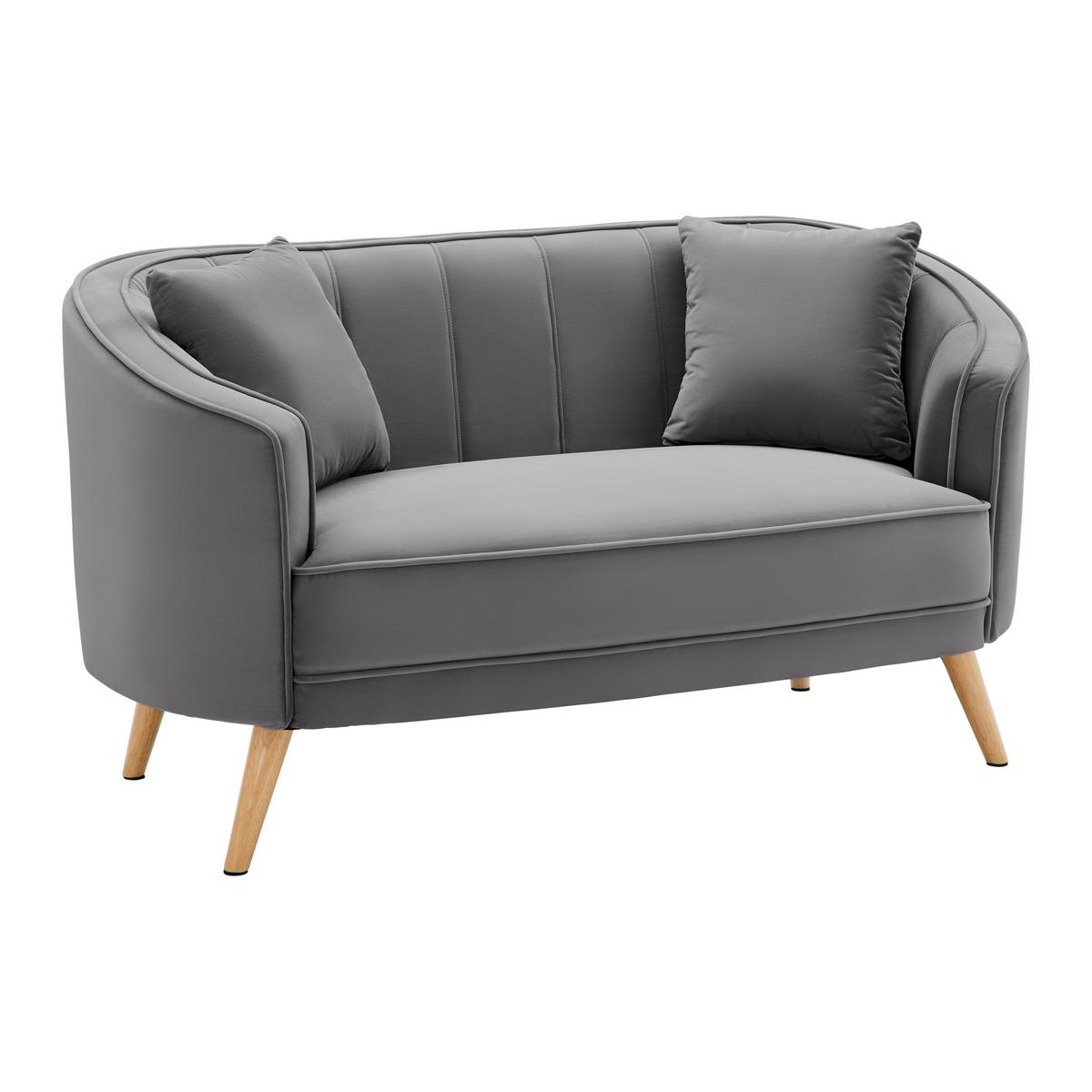Pohovka HOPE sivá - sivá/prírodná farba, Modern, drevo/textil (141/77/73cm) - Bessagi Home