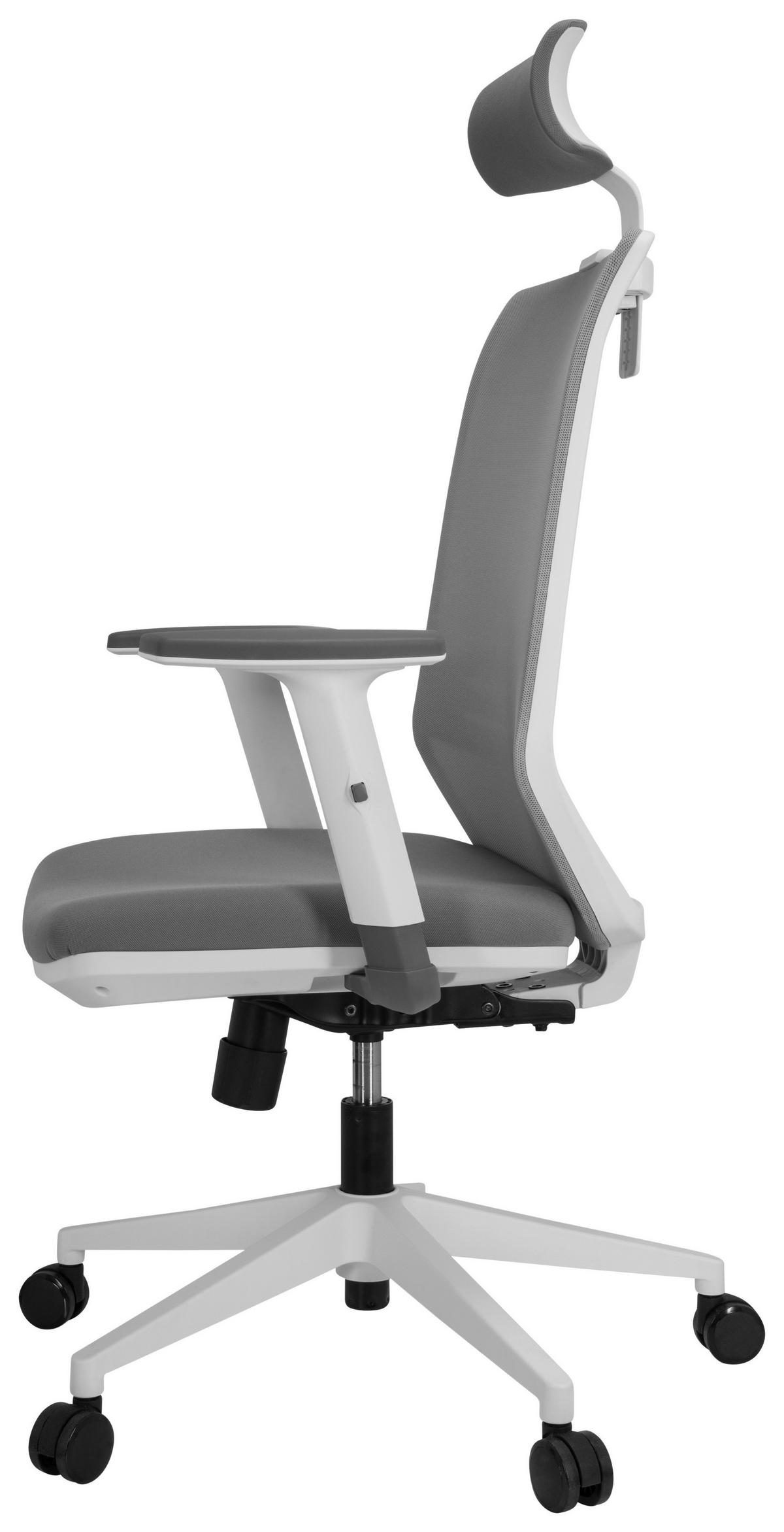 Bürostuhl Profondo Pro Grau/weiß Bis 120 Kg - Weiß/Grau, Basics, Kunststoff/Textil (70/117/62cm) - MID.YOU