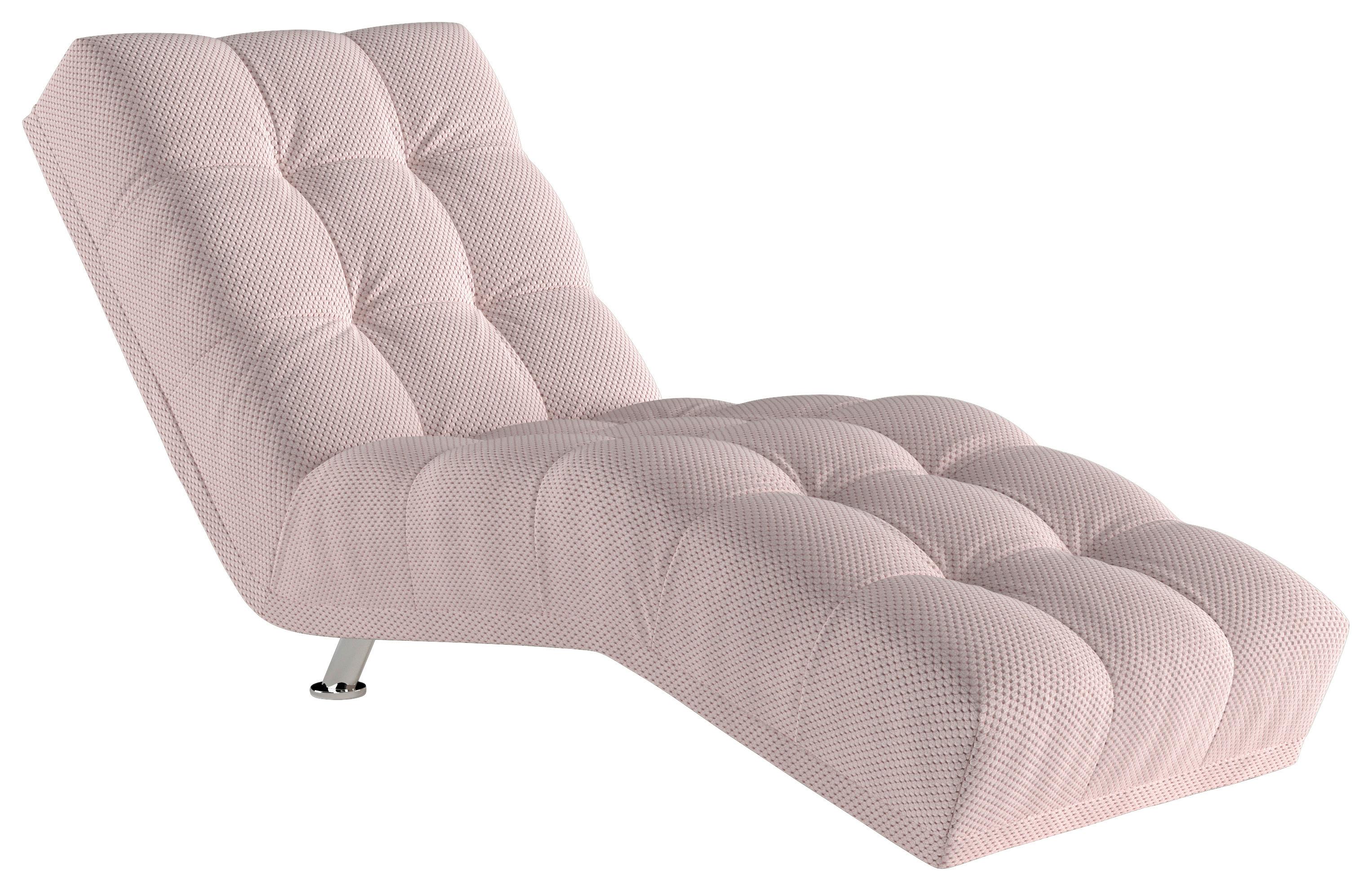 Relaxační ležadlo Isabella, růžové - pink/barvy chromu, Moderní, kov/textil (68/88/164cm)