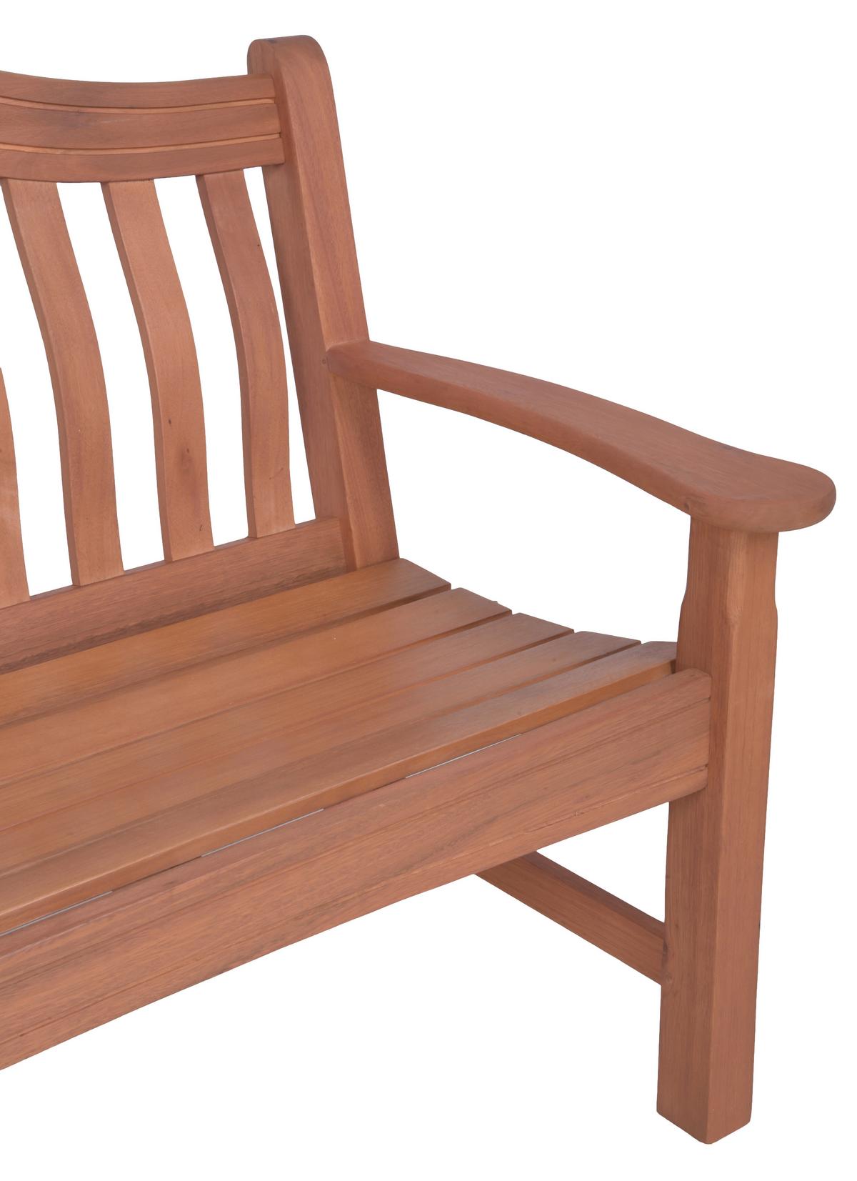 Gartenbank Holz Kingston 3-Sitzer - Eukalyptusholzfarben/Braun, MODERN, Holz (151/92,5/67cm) - Gardenson