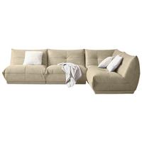 Ecksofa Giselle Creme Lederlook - Creme, Trend, Textil (315/210cm) - Livetastic