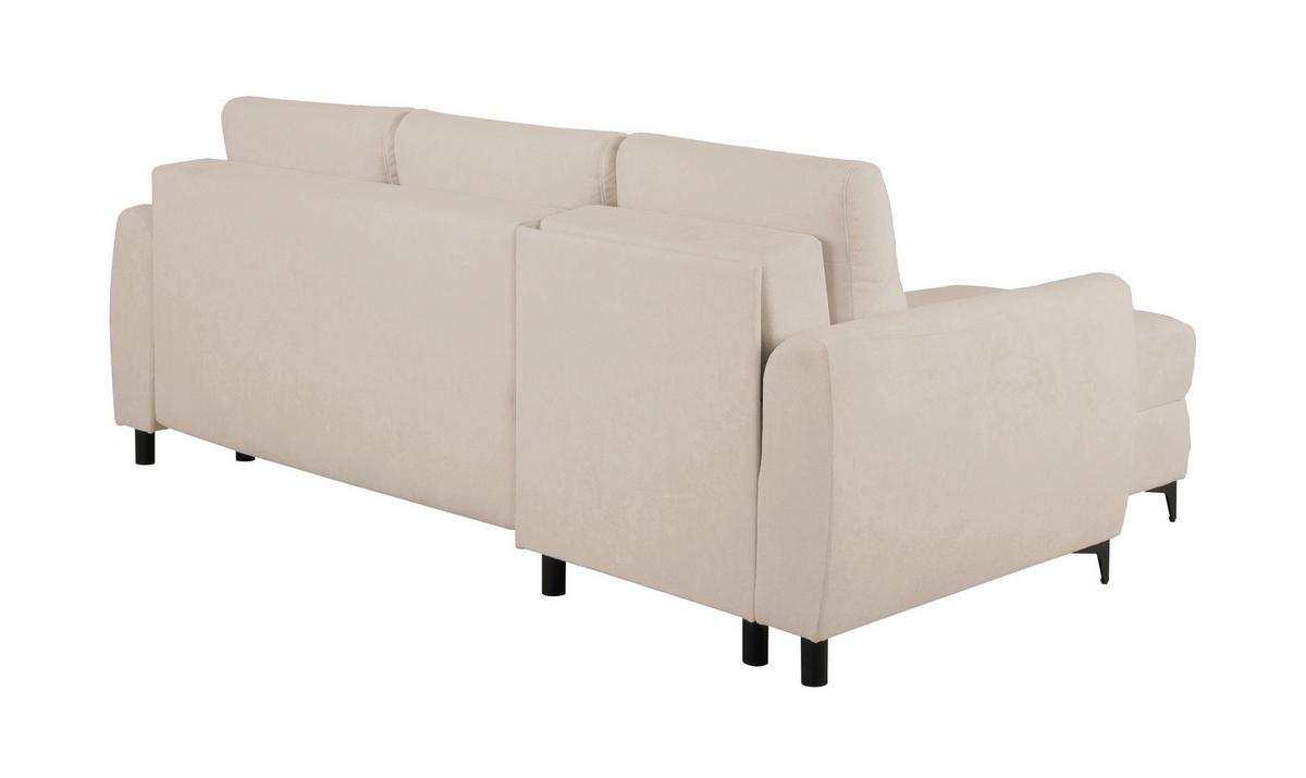 Ecksofa Moli, Taupe S: 236x148 cm - Taupe/Schwarz, Design, Textil (236/148cm) - MID.YOU