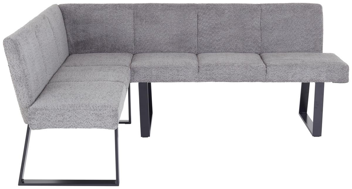 Eckbank Grau Polyester/eisen Tampa Ca. 150x190 Cm - Schwarz/Grau, MODERN, Textil/Metall (150/190cm) - MID.YOU