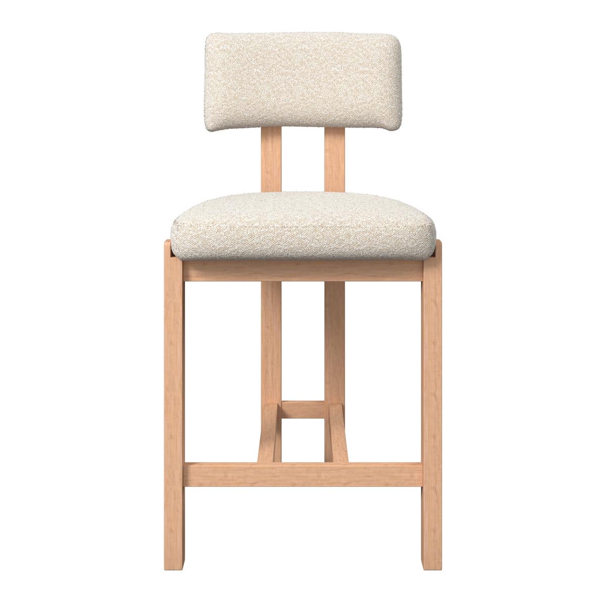 BAROVÁ STOLIČKA JONNA - krémová/prírodná farba, Modern, drevo/textil (51/102/54cm) - Bessagi Home