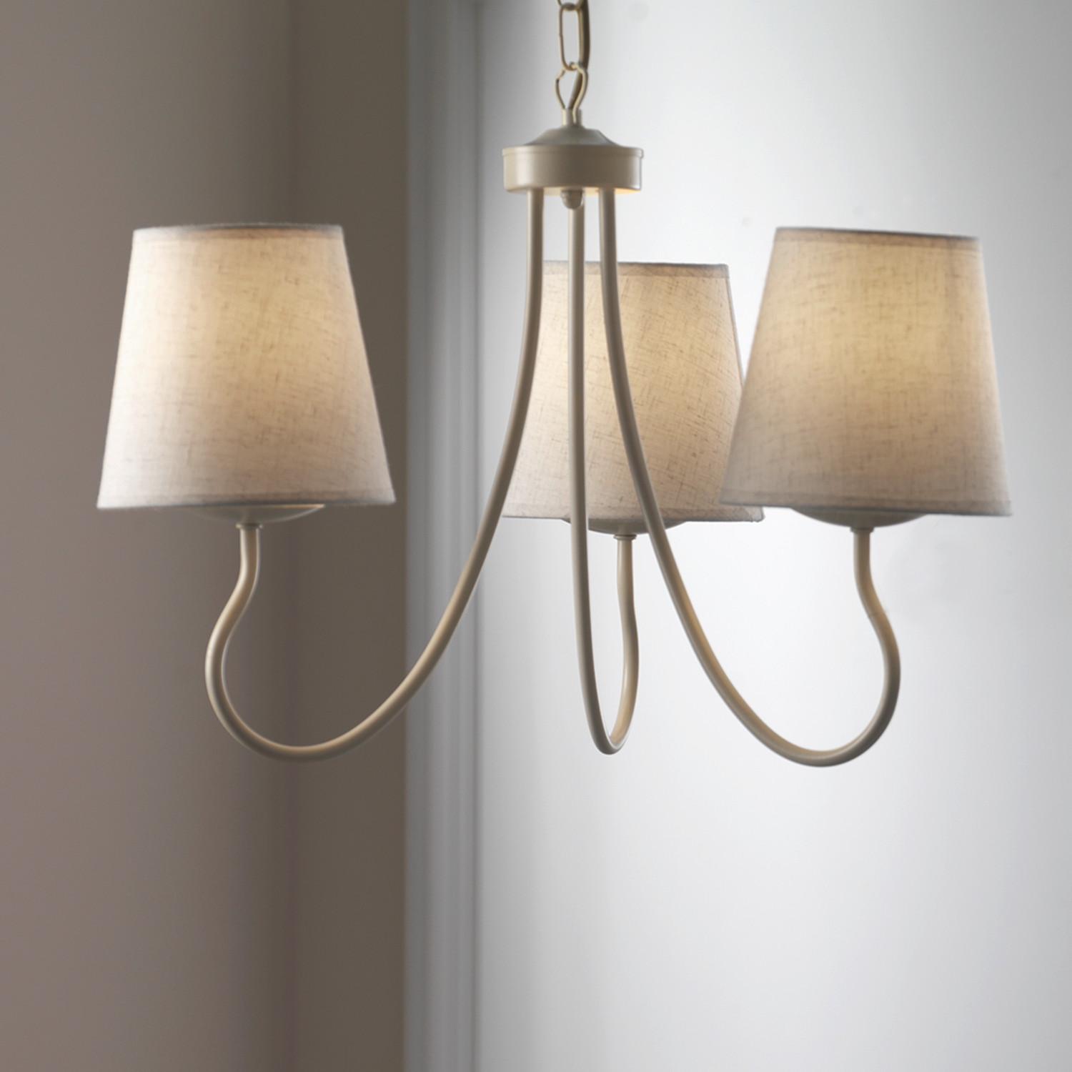 Kronleuchter 4821/3b - Weiß, KONVENTIONELL, Textil/Metall (45/100cm)