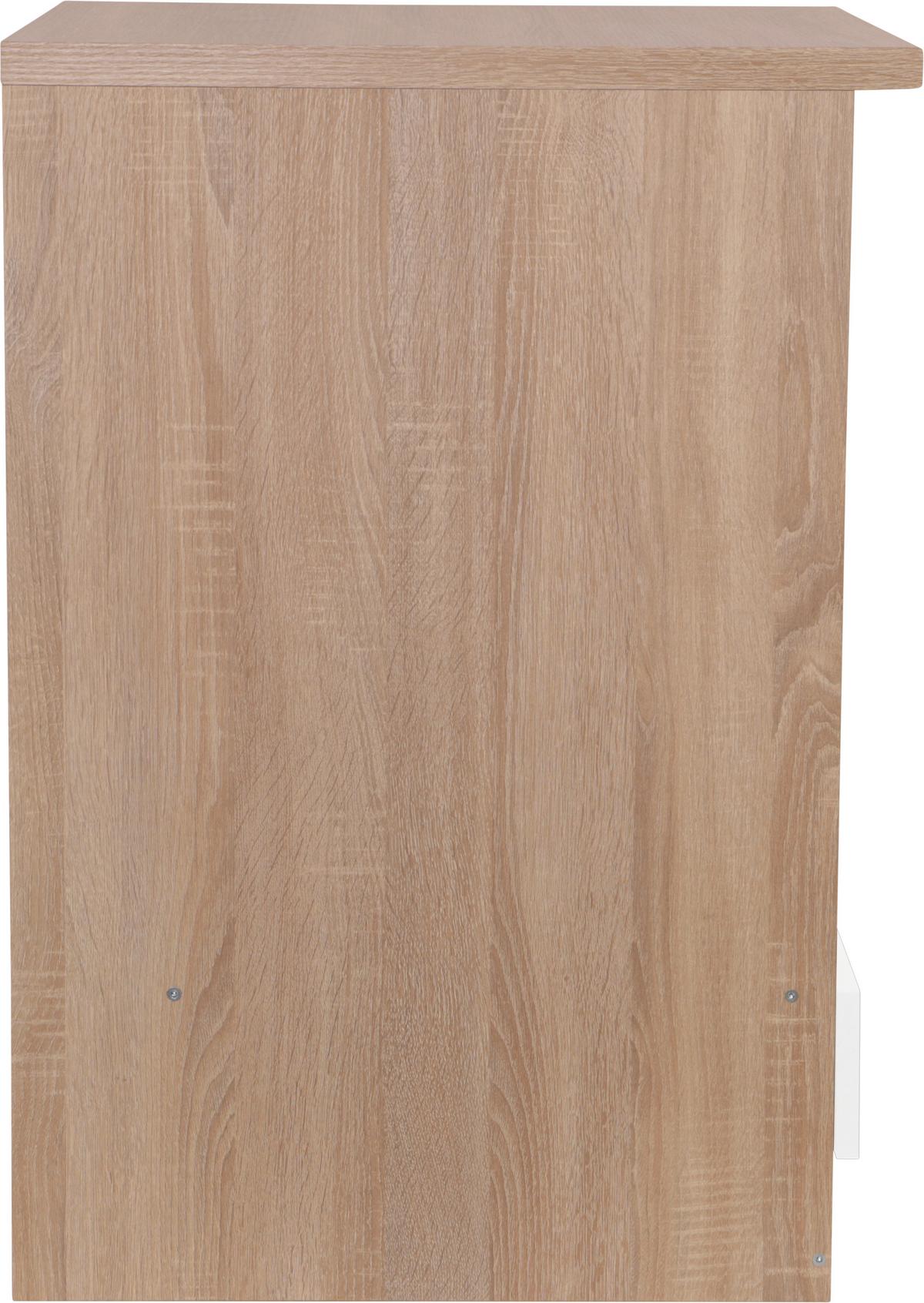 Herdumbauschrank Merle Weiß, Eiche Dekor B:60cm - Eichefarben/Weiß, Basics, Holzwerkstoff (60/84,8/60cm) - Respekta