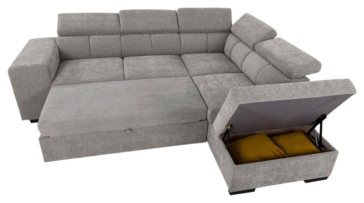 Ecksofa Sirius L grau, 267x218cm - Eichefarben/Grau, KONVENTIONELL, Holz/Holzwerkstoff (267/218cm)
