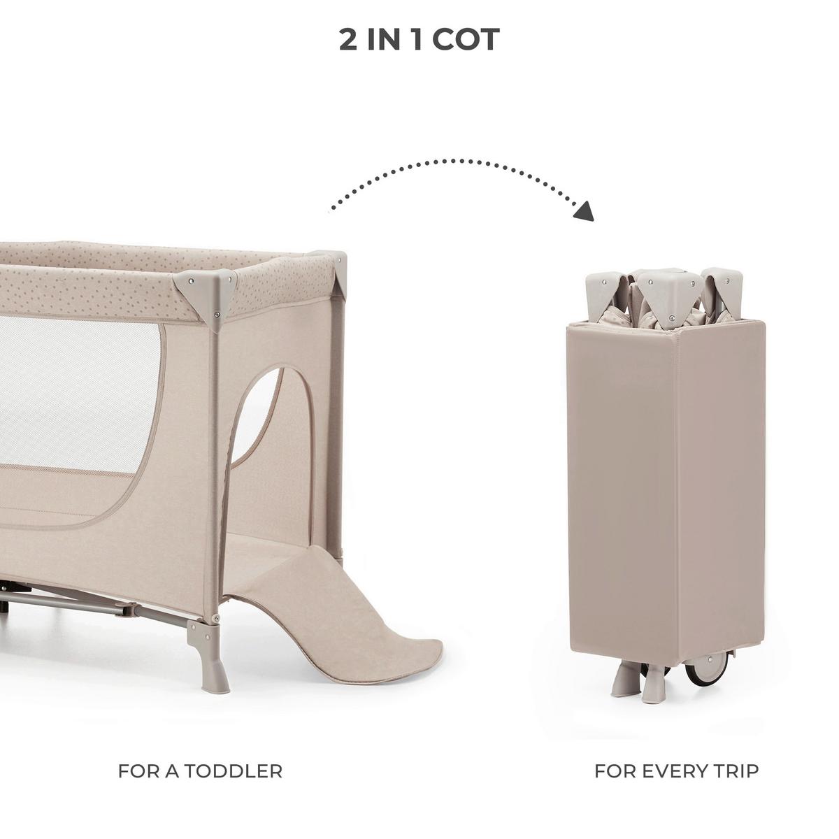 Reisebatt Joy 2-In-1 Beige, Lf: 60x120cm - Beige, Basics (60/120cm) - Kinderkraft