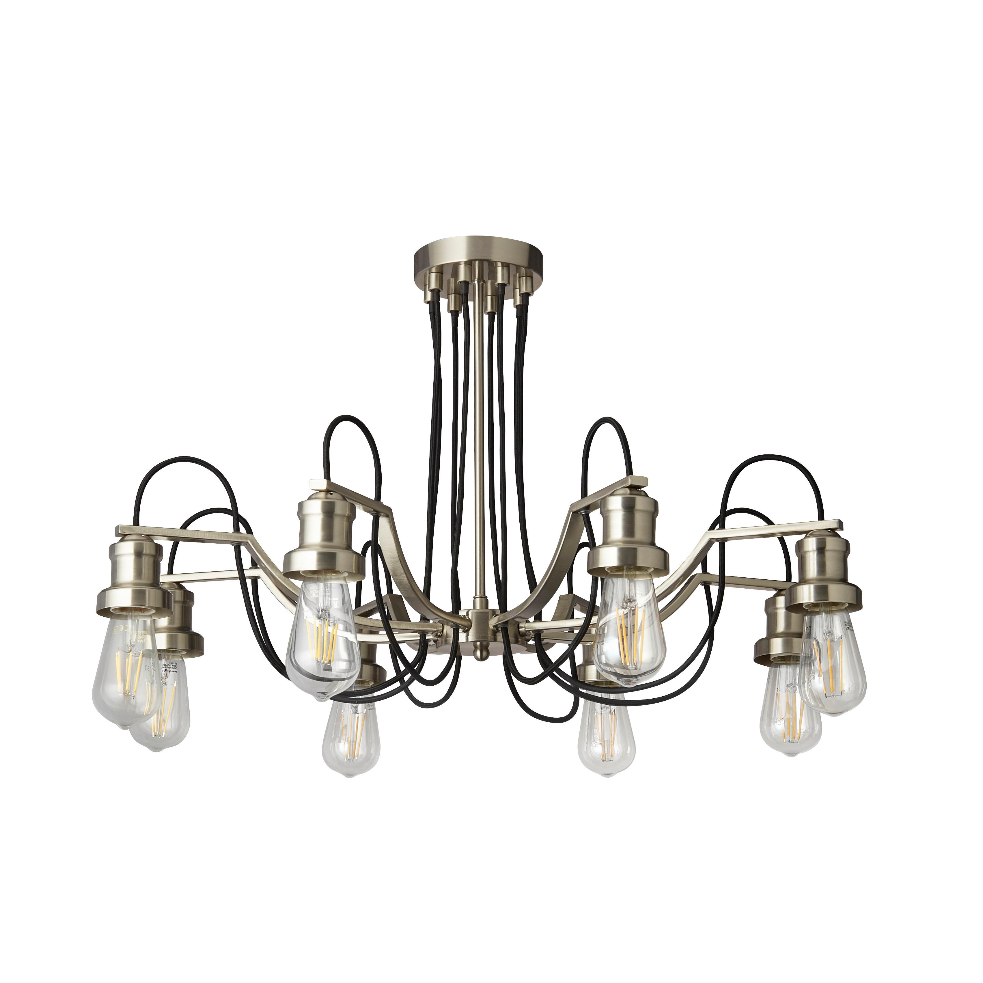Hängeleuchte 1068-8ss Olivia - Silberfarben, KONVENTIONELL, Metall (70/43cm)