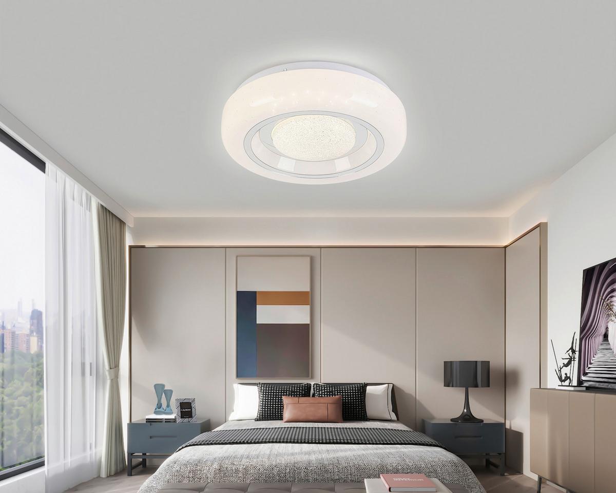 STROPNÉ LED SVIETIDLO ALI - biela/chrómová, Modern, kov/plast (26/26/5,5cm) - Mömax