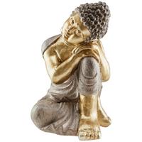Dekofigur Buddah H: 35 cm Magnesia für In- und Outdoor - Goldfarben, LIFESTYLE, Stein (21,5/24/35cm) - Luca Bessoni