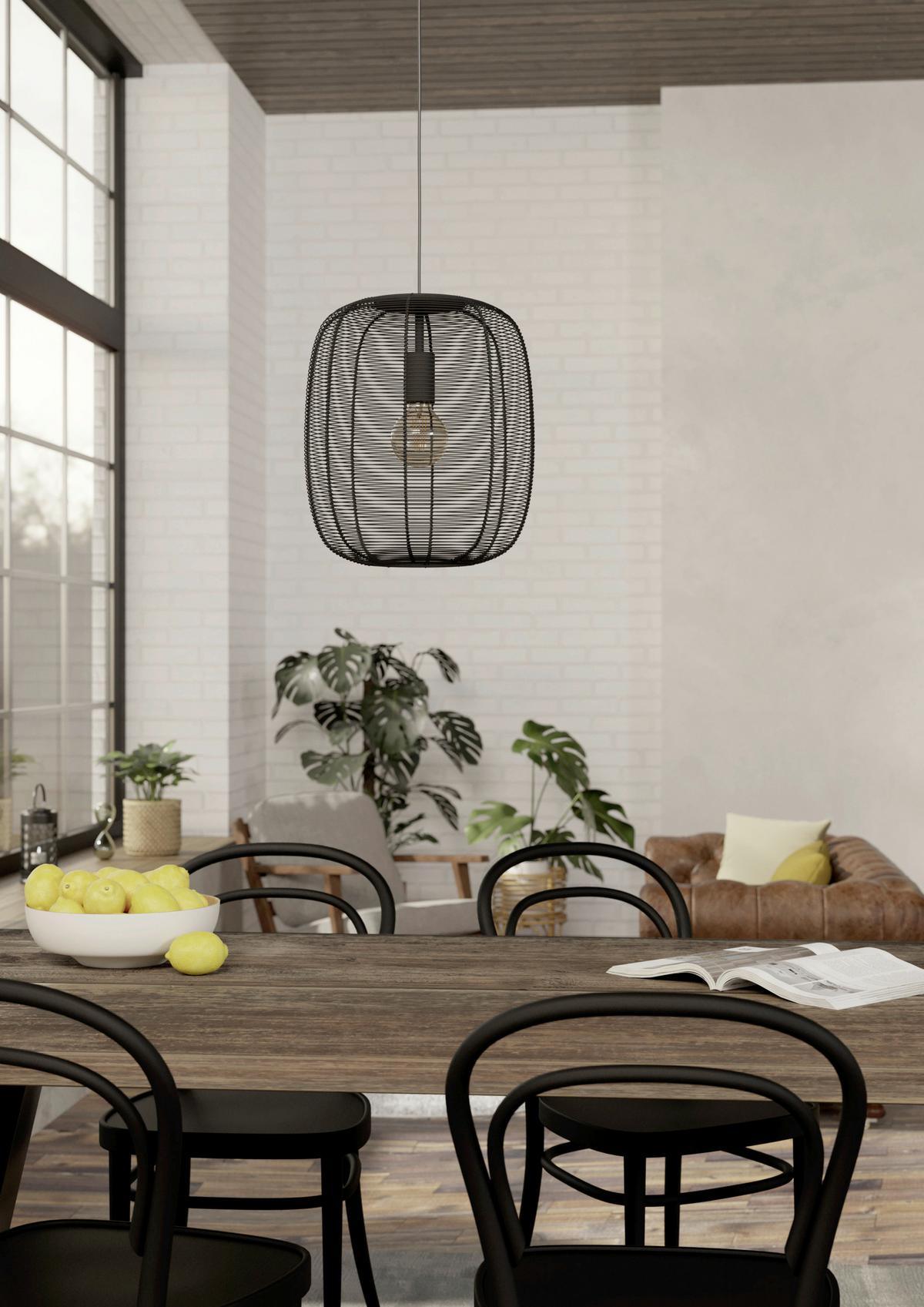 Hängeleuchte 43965 Rinroe - Schwarz, KONVENTIONELL, Metall (33/110cm) - Eglo