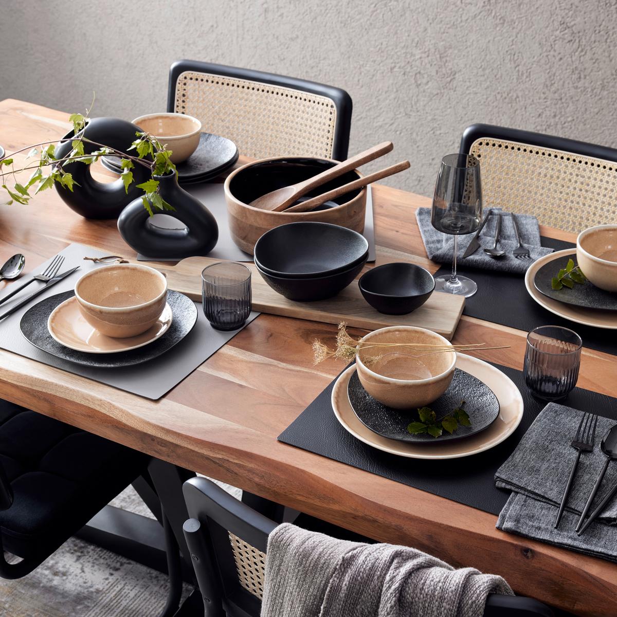 Kombinovaná souprava Schelly, 18dílný pro 4 osoby - hnědá, Moderní, keramika (28/25/28cm) - Modern Living