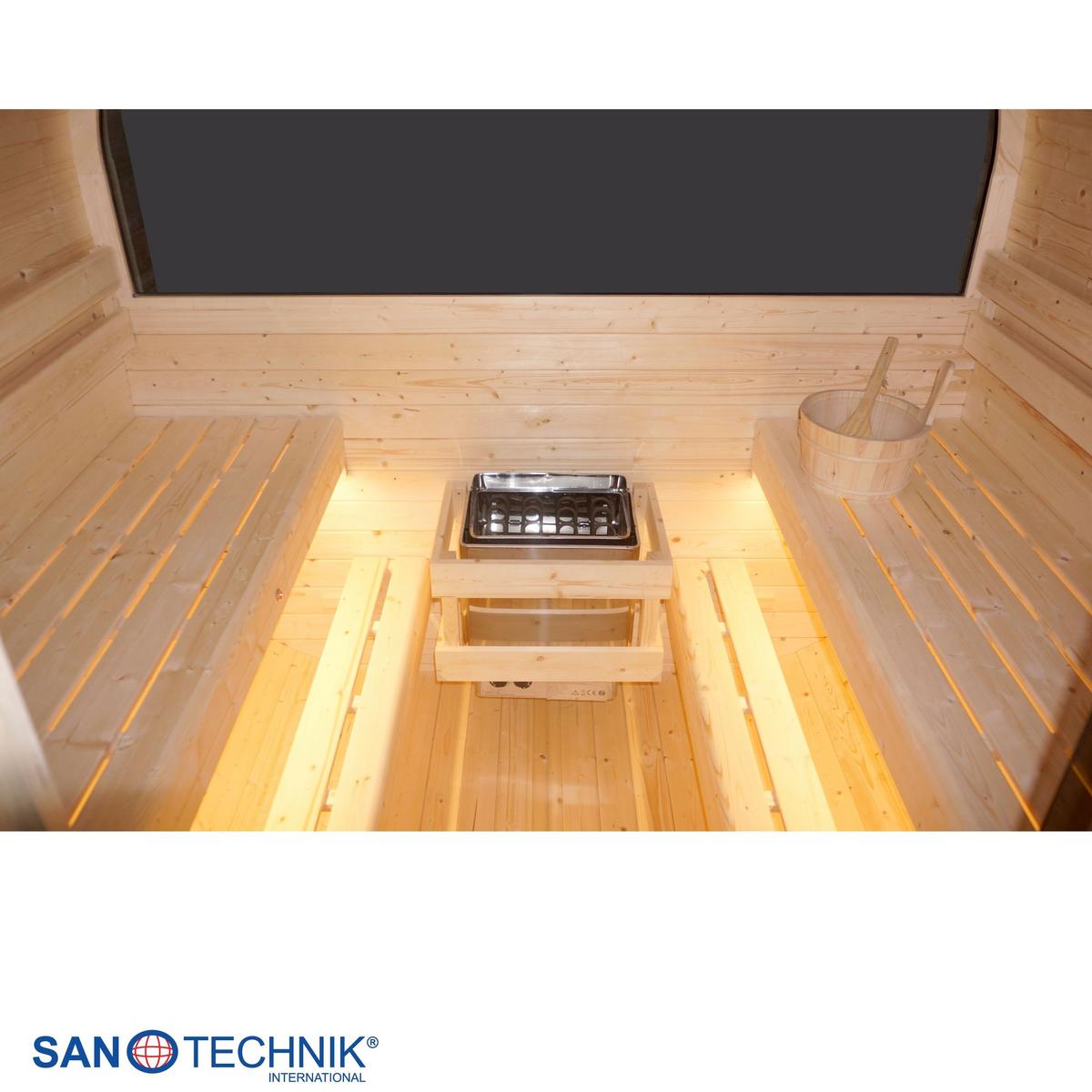 SAUNA Hanko Fichtefarben B: 180 cm - Fichtefarben, KONVENTIONELL, Holz (210/180/210cm) - Sanotechnik