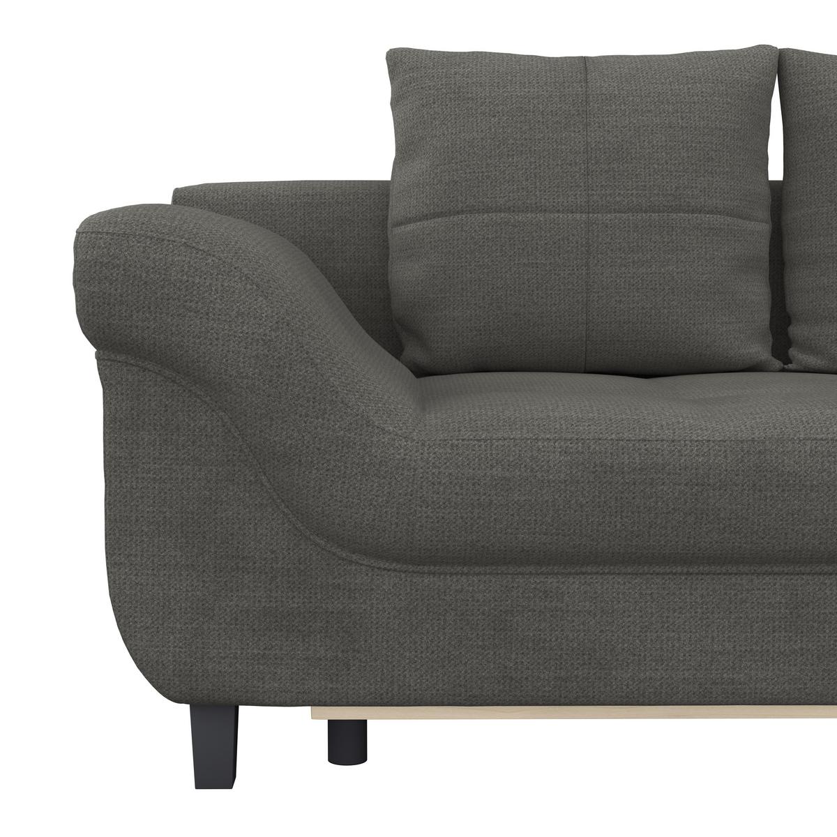 Ecksofa mit Schlaffunktion Mendoza New Chenille 309x197cm - Anthrazit/Schwarz, KONVENTIONELL, Textil (309/197cm) - Ondega