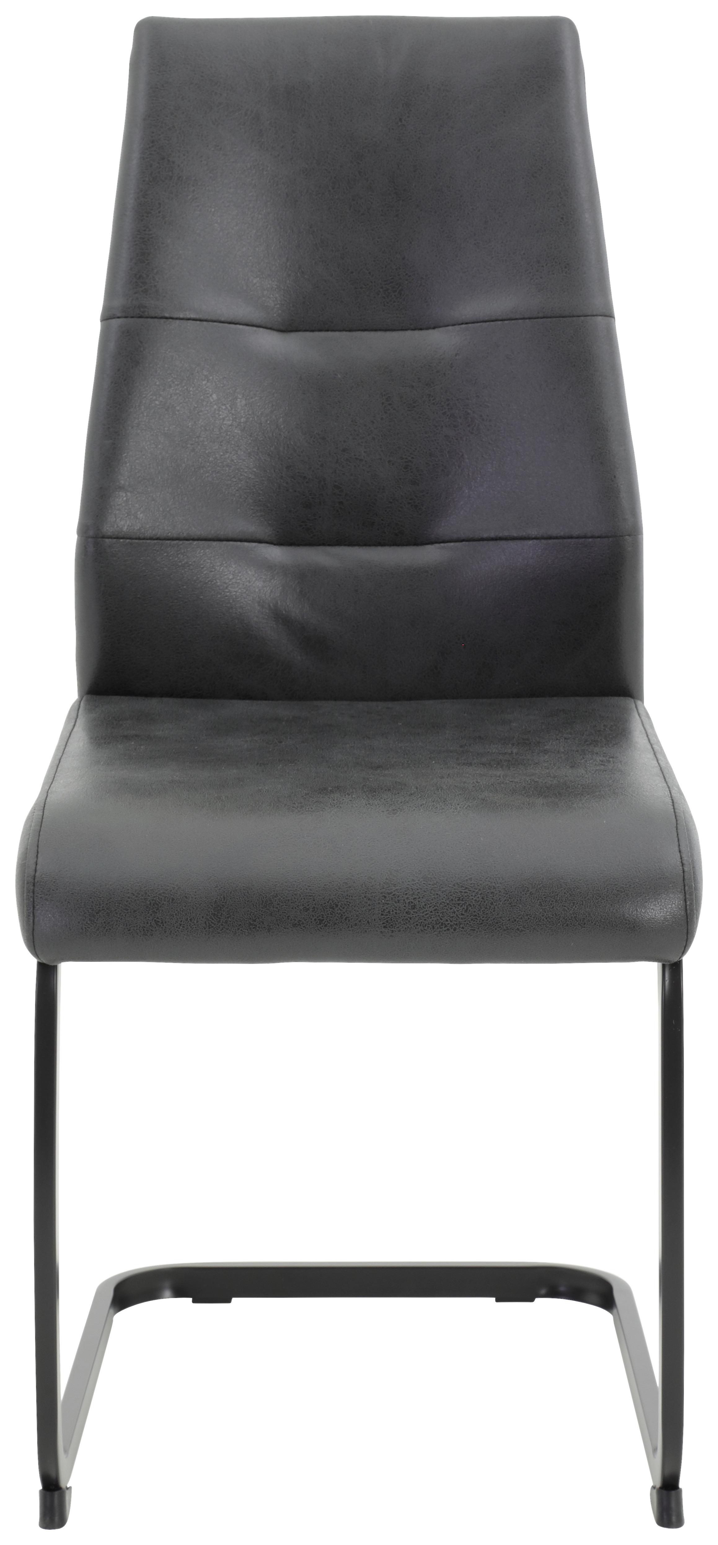 Schwingstuhl Jennifer S Anthrazit Gepolstert - Anthrazit, KONVENTIONELL, Textil/Metall (43/93/59cm)