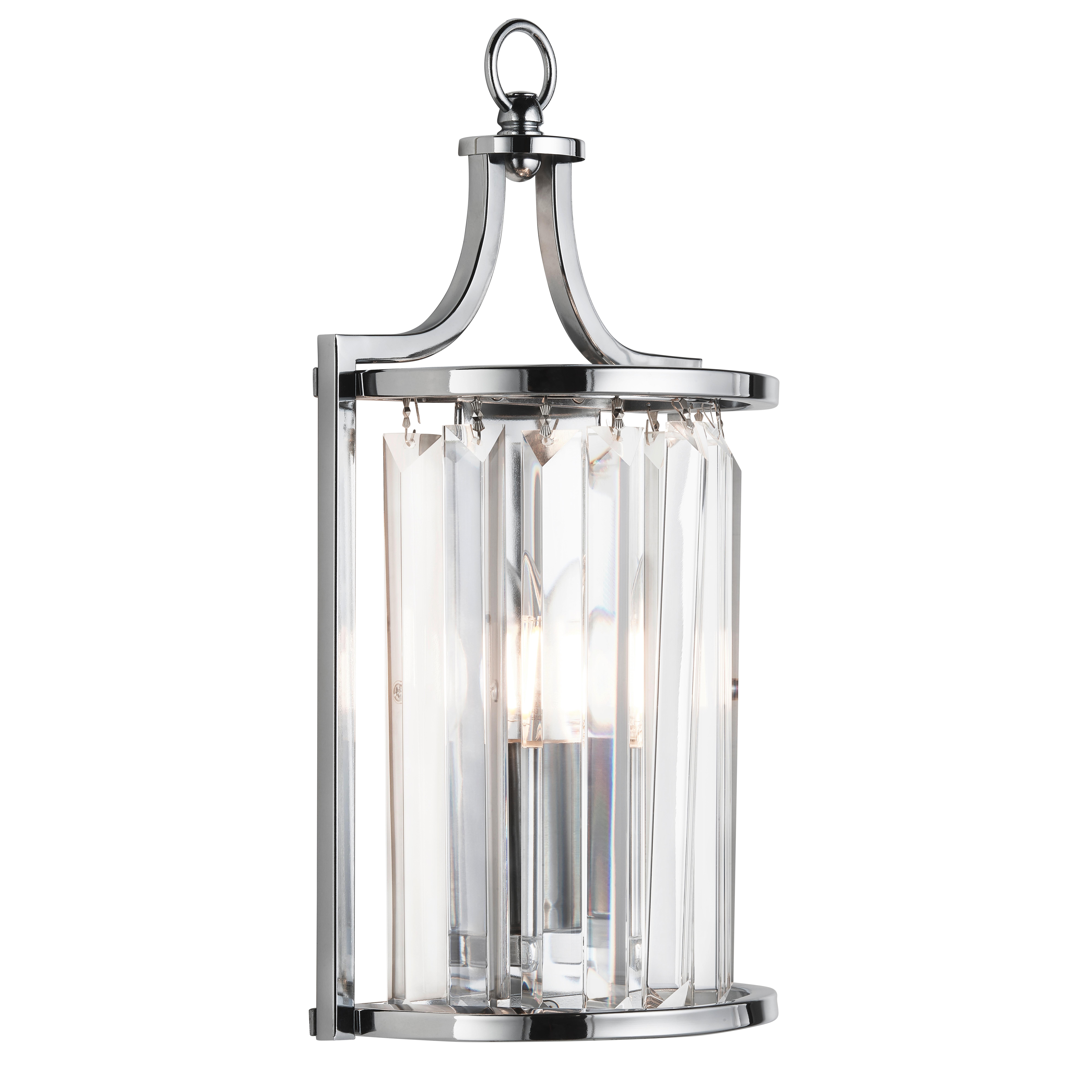 Wandleuchte 8571cc - Chromfarben, KONVENTIONELL, Glas/Metall (18/35cm)