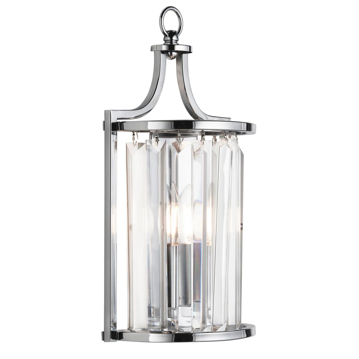 Wandleuchte 8571cc - Chromfarben, KONVENTIONELL, Glas/Metall (18/35cm)