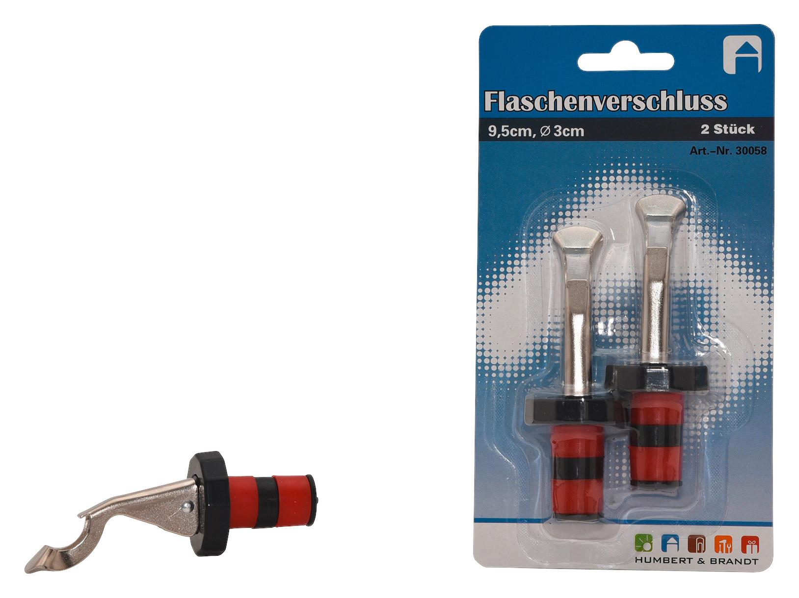 Üvegzáró 30058 - fekete/piros, Basics, műanyag (10/6/4,5cm)