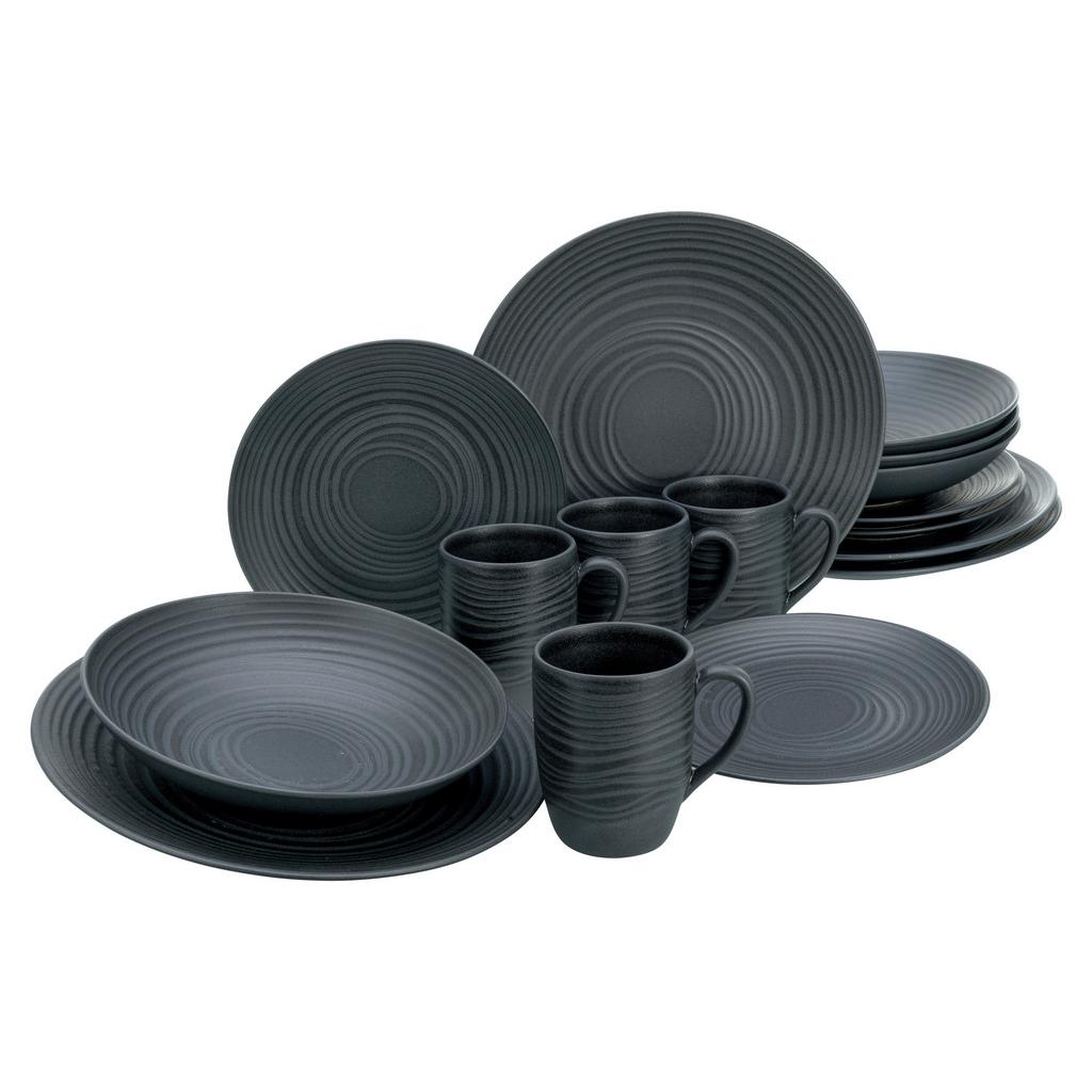 Kombiservice Lava Stone Keramik 4personen Geschirr Set