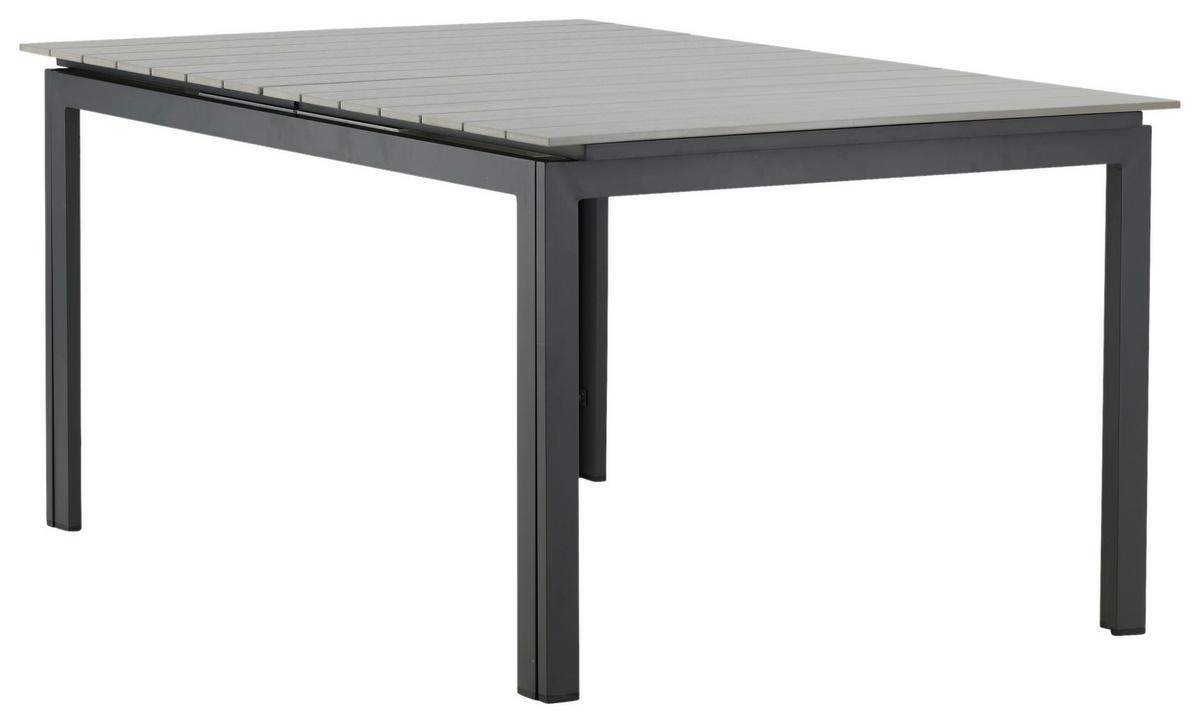 Gartentisch Levels Aluminium L 160 cm - Schwarz/Grau, KONVENTIONELL, Metall (160/100/75cm) - Gardenson