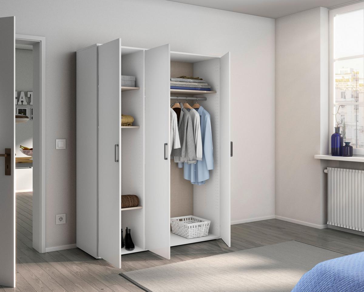 Drehtürenschrank Voyager Weiß B: 140 Cm - Weiß, MODERN, Holzwerkstoff (140/194/53cm) - Rauch Möbel